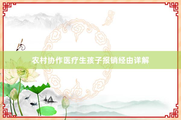 农村协作医疗生孩子报销经由详解