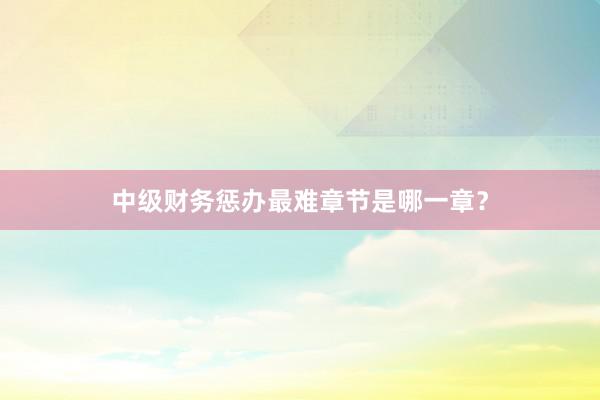 中级财务惩办最难章节是哪一章？
